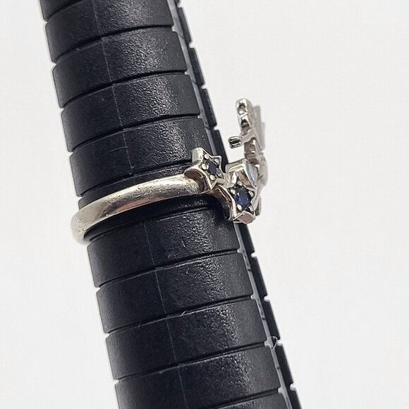Sterling Silver 925 Fairy Fantasy Stars Rhinestone Ring SZ 6.25 - Picture 8 of 10